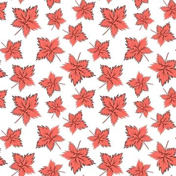 Seamless texture, square, pattern - autumn waltz. Falling leaves of different Stock Illustration