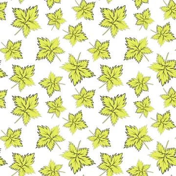 Seamless texture, square, pattern - autumn waltz. Falling leaves of different 스톡 일러스트