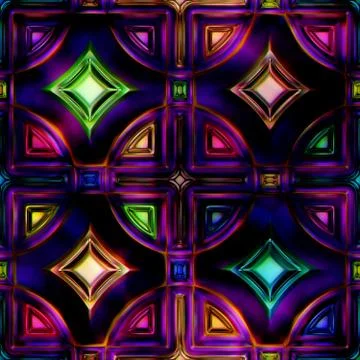 Seamless texture stained-glass window Stock Illustration