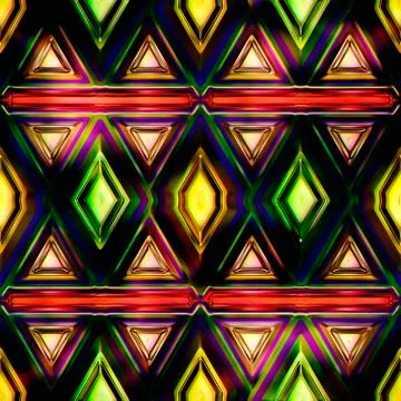 Seamless Texture stained-glass window 3D illustration Stock Illustration