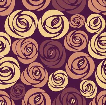 Seamless texture surface pattern with flowers roses on dark Illustrazione stock