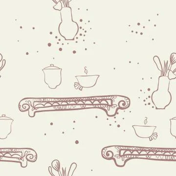 Seamless Texture Tea Ceremony. Easy and clear Stock Illustration