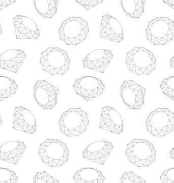Seamless Texture of Three-dimensional Diamonds Stock Illustration