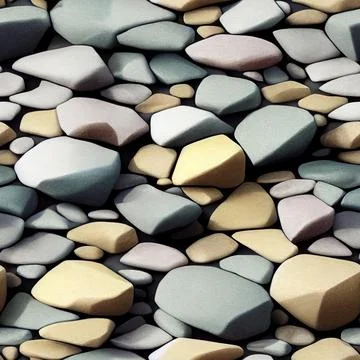Seamless texture of tiled stones, realistic. Digital illustration イラスト素材
