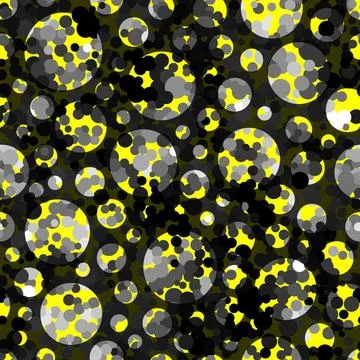 Seamless texture with transparent monochrome bubbles vector festive pattern Stock Illustration