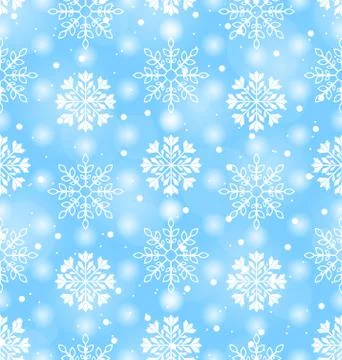 Seamless Texture with Variation Snowflakes Stock Illustration