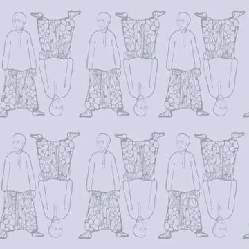 Seamless Texture Vedic Boy Stock Illustration