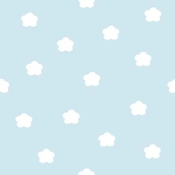 Seamless texture, White clouds endless pattern Illustration