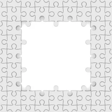 Seamless texture white puzzle. 3D image Stock Illustration