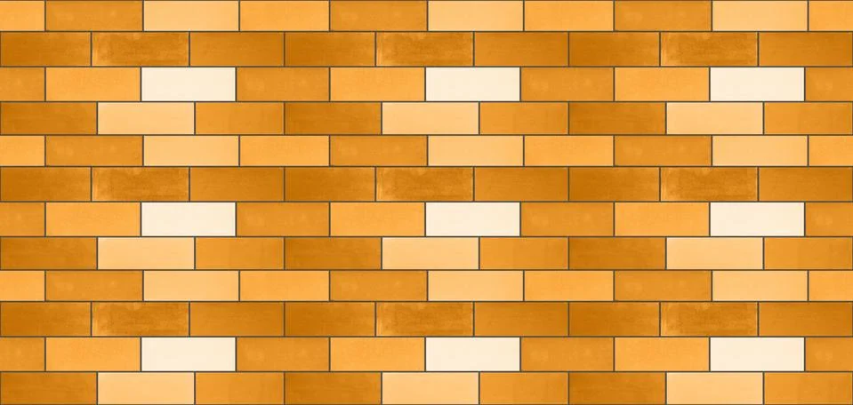 A seamless texture from yellow ceramic bricks made in a wall Stock Photos