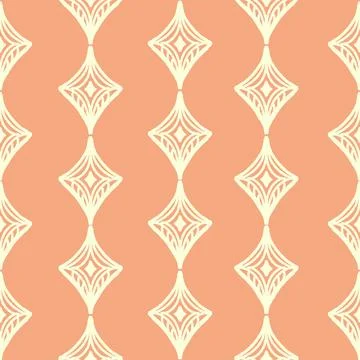 Seamless textured diamond geometric pattern with vintage hand drawn block pri Stock Illustration