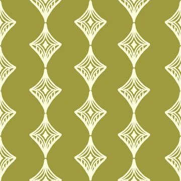 Seamless textured diamond geometric pattern with vintage hand drawn block pri Stock Illustration