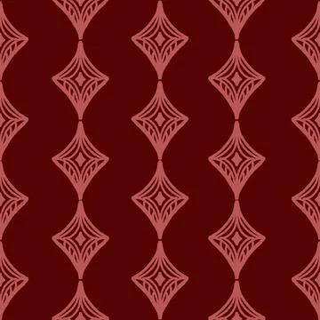 Seamless textured diamond geometric pattern with vintage hand drawn block pri Stock Illustration