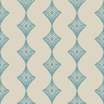 Seamless textured diamond geometric pattern with vintage hand drawn block pri Stock Illustration