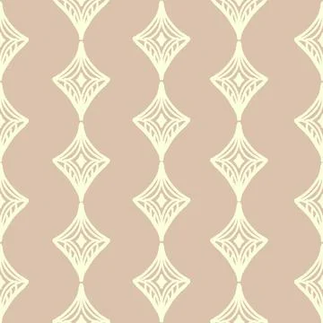 Seamless textured diamond geometric pattern with vintage hand drawn block pri Stock Illustration