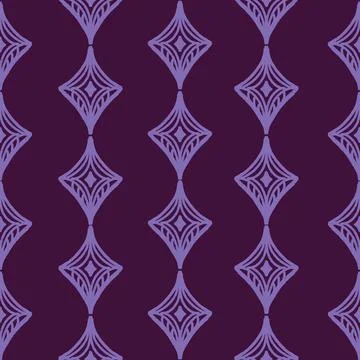 Seamless textured diamond geometric pattern with vintage hand drawn block pri Stock Illustration
