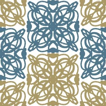 Seamless textured lace pattern in doodle style, hand drawn vector illustratio Stock Illustration