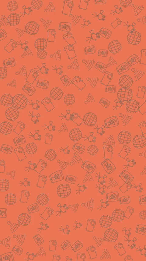 Seamless textured orange background featuring small scattered abstract geom.. Stock Footage 336836182