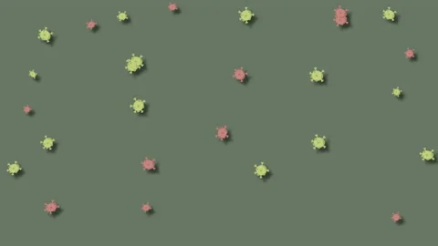 Seamless textured pattern of covid-19 viruses and bacterium in 4k video. Stock Footage 147595334