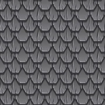 Seamless textured pattern of gray old roof. Stock Illustration
