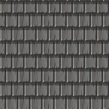 Seamless textured pattern of gray wooden roof. Stock Illustration