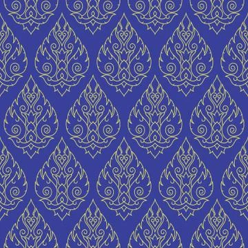 Seamless Thai pattern, repetitive background from Thailand Stock Illustration