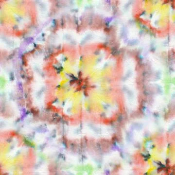 Seamless Tie and Dye Texture. Ethnic Abstract. Bohemian Flowers Prints. Mulic Stock Illustration