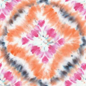 Seamless Tie and Dye Texture. Ethnic Texture. Floral Psychedelic Design. Muli Stock Illustration