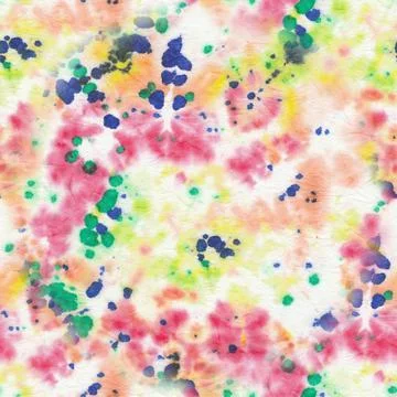 Seamless Tie and Dye Texture. Ethnic Abstract. Psychedelic Floral Borders. Mu Stock Illustration