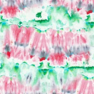 Seamless Tie and Dye Texture. Ethnic Pattern. Flowers Psychedelic Prints. Mul Stock Illustration