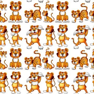 Seamless tiger Illustrazione stock