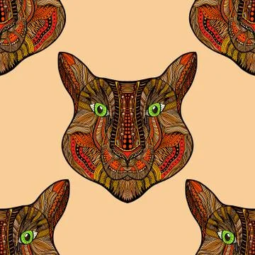 Seamless Tiger pattern Illustrazione stock