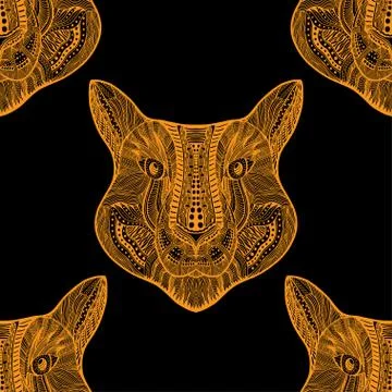 Seamless Tiger pattern Stockillustratie