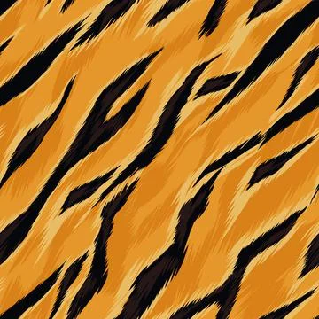 Seamless tiger skin pattern. Vector exotic african animal texture. Stock Illustration