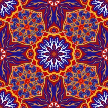 Seamless tile background, Arabic, Indian patterns Illustrazione stock