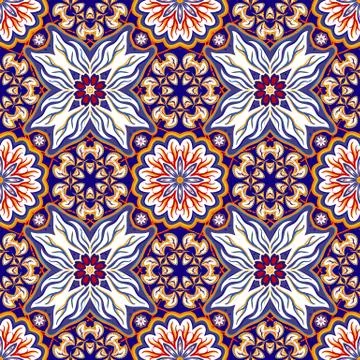 Seamless tile background, Arabic, Indian patterns Иллюстрация