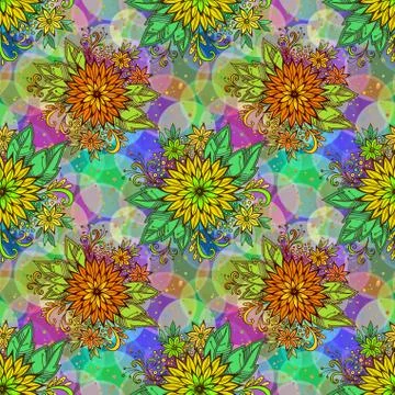 Seamless Tile Floral Pattern Stock Illustration