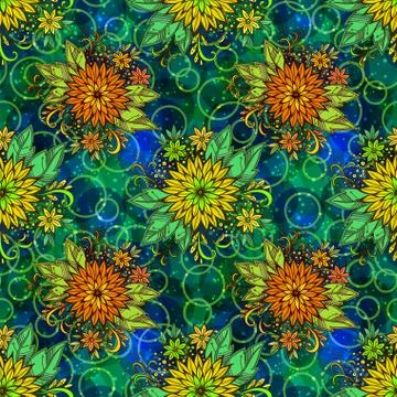 Seamless Tile Floral Pattern Stock Illustration