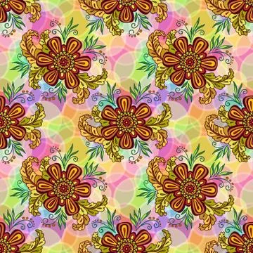 Seamless Tile Floral Pattern Stock Illustration