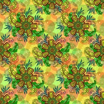 Seamless Tile Floral Pattern Stock Illustration