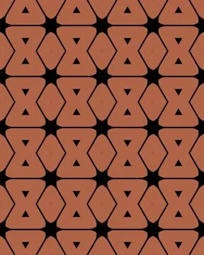 Seamless tile of geometric patterns in brown and black colors Stock Illustration
