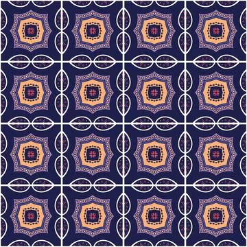 Seamless Tile Pattern, Crazy Patchwork Quilt Ornament Stock Illustration