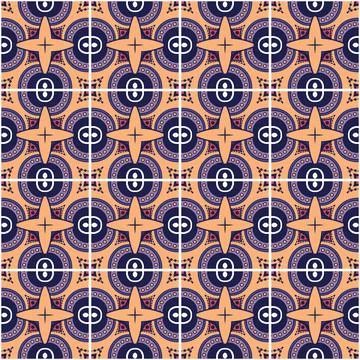 Seamless Tile Pattern, Crazy Patchwork Quilt Ornament Illustrazione stock