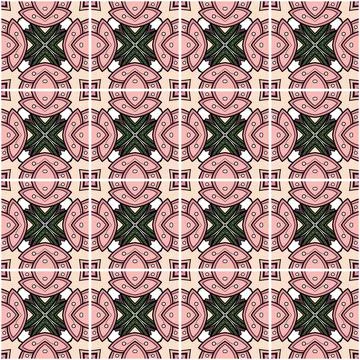 Seamless Tile Pattern, Crazy Patchwork Quilt Ornament Stock Illustration