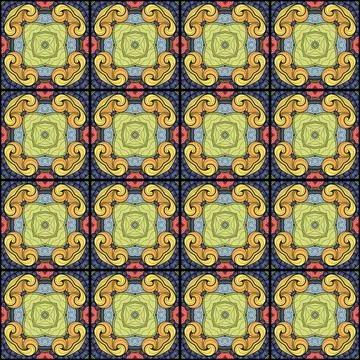 Seamless Tile Pattern, Crazy Patchwork Quilt Ornament Stockillustratie
