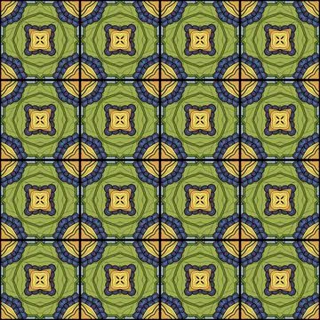 Seamless Tile Pattern, Crazy Patchwork Quilt Ornament Illustrazione stock