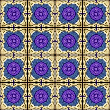 Seamless Tile Pattern, Crazy Patchwork Quilt Ornament Illustrazione stock