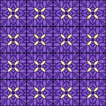 Seamless Tile Pattern, Crazy Patchwork Quilt Ornament Stock Illustration