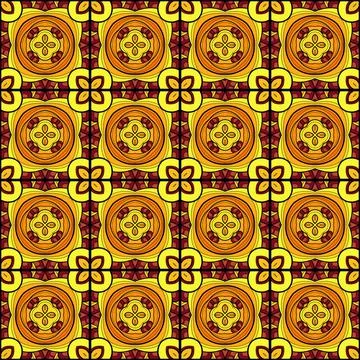 Seamless Tile Pattern, Crazy Patchwork Quilt Ornament 库存插图
