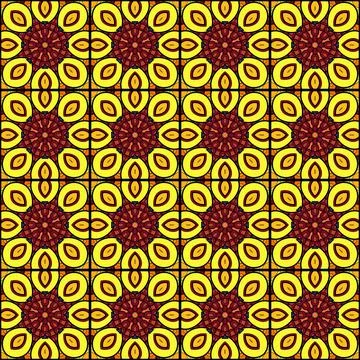 Seamless Tile Pattern, Crazy Patchwork Quilt Ornament Stock Illustration